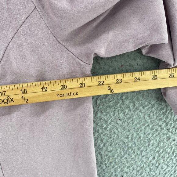 Soft Surroundings Top Womens Extra Large Purple Mauve Faux Suede V Neck Tunic - Picture 8 of 11
